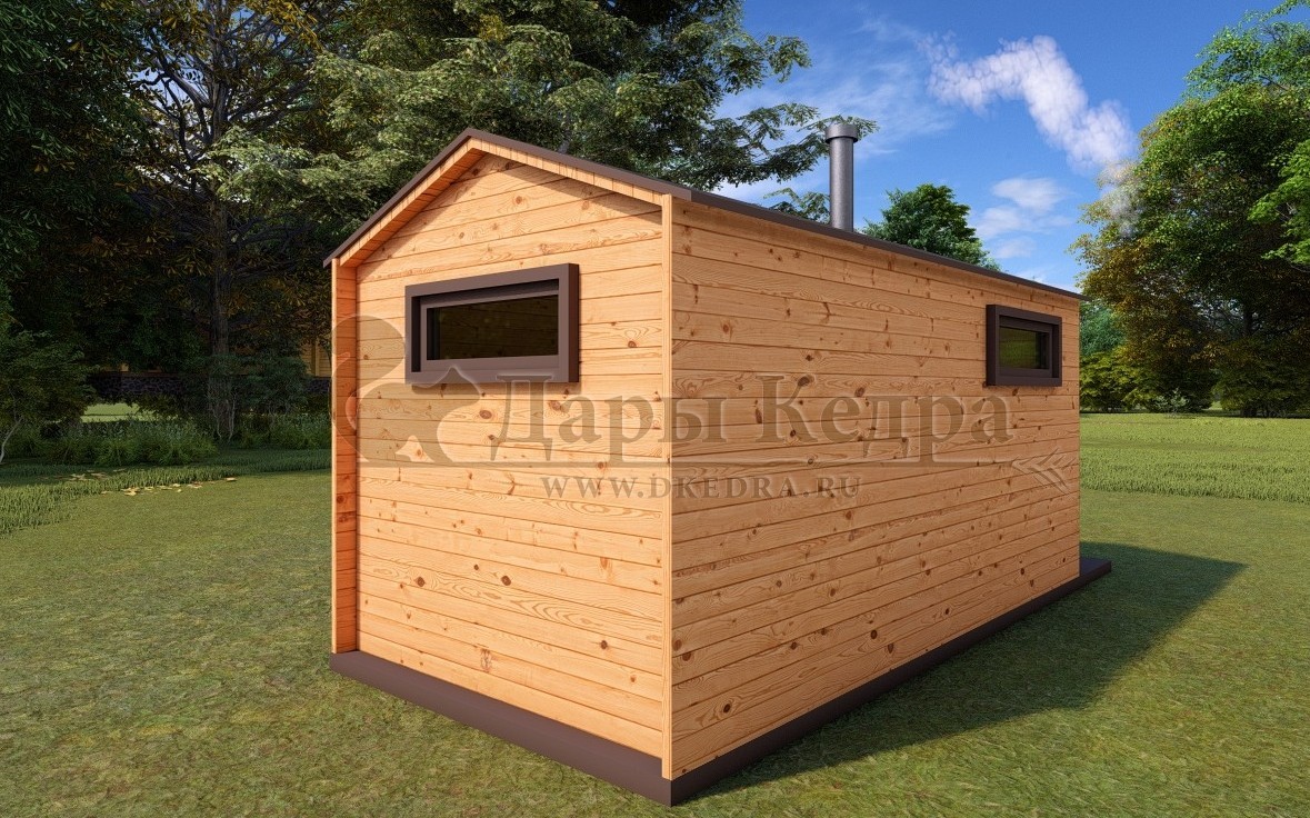 Каркасная баня Барн из кедра 4х2,2 м